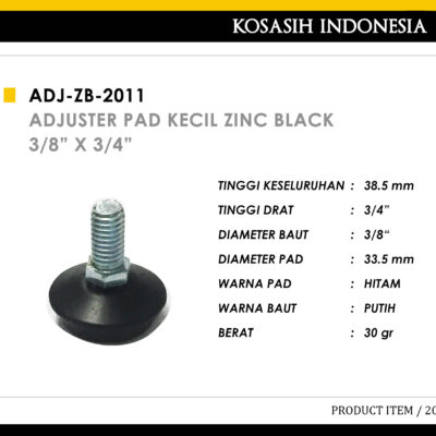 007 KOIN ADJUSTER PAD KECIL ZINC BLACK 3 PER8 X 3 PER 4