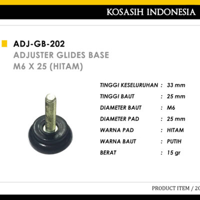 027 KOIN ADJUSTER GLIDES BASE M6 X 25 (HITAM)