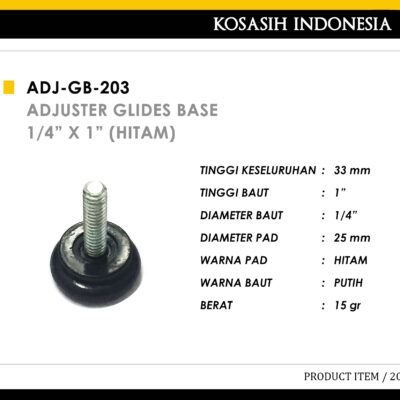 028 KOIN ADJUSTER GLIDES BASE 1 PER 4 X 1 INCH (HITAM)