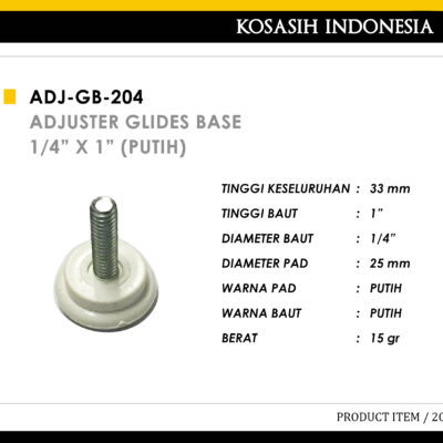 029 KOIN ADJUSTER GLIDES BASE 1 PER 4 X 1 INCH (PUTIH)