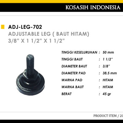 044 KOIN ADJUSTABLE LEG ( BAUT HITAM) 3 PER 8 X 1 1 PER 2 X 1 1 PER 2 INCH