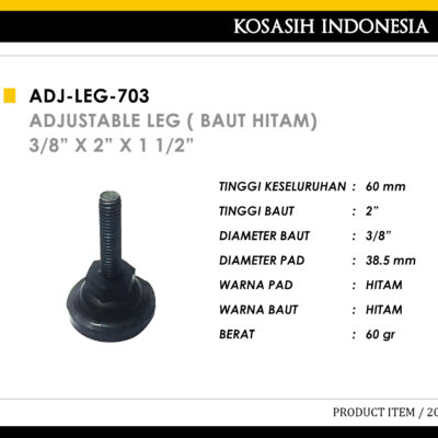 045 KOIN ADJUSTABLE LEG ( BAUT HITAM) 3 PER 8 X  2 X 1 1 PER 2 INCH