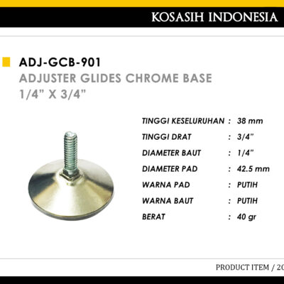 049 KOIN ADJUSTER GLIDES CHROME BASE 1PER 4 X 3 PER 4