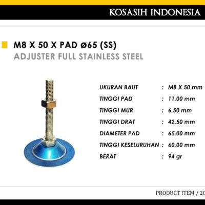 170 KOIN M8 X 50 X PAD 65 (SS)