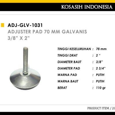 222 KOIN ADJUSTER PAD 70 GALVANIS  3 PER 8 X 2 INCH