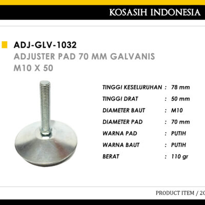 223 KOIN ADJUSTER PAD 70 GALVANIS M10 X 50